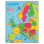 Bigjigs Toys - Fa puzzle, Európa térkép (25 db) - JátékManufaktúra