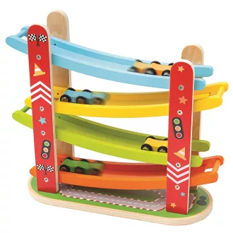 Bigjigs Toys - Fa autóversenypálya - JátékManufaktúra