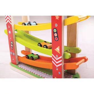 Bigjigs Toys - Fa autóversenypálya - JátékManufaktúra