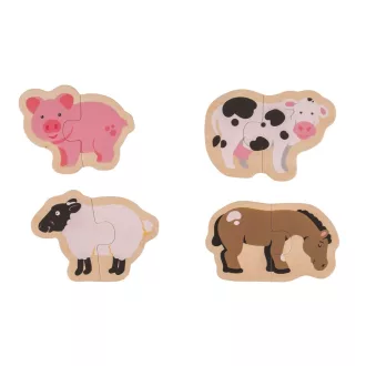 Bigjigs Toys - Könnyű puzzle, Farm állatok - JátékManufaktúra