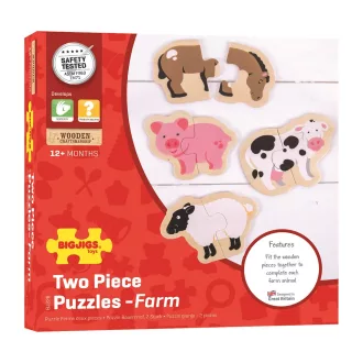 Bigjigs Toys - Könnyű puzzle, Farm állatok - JátékManufaktúra