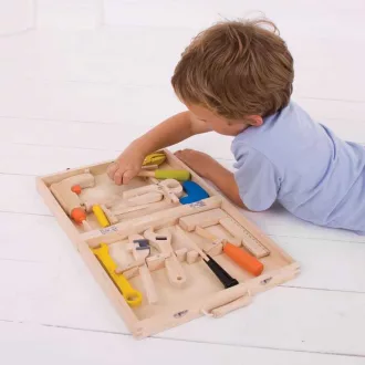 Bigjigs Toys - Fa szerszámos koffer - JátékManufaktúra