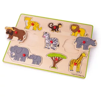 Bigjigs Toys - Formaberakó puzzle szafari - JátékManufaktúra
