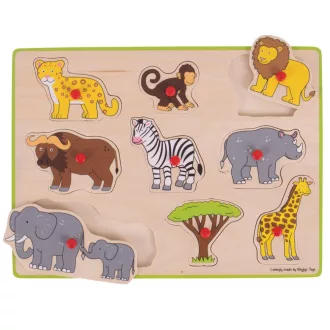 Bigjigs Toys - Formaberakó puzzle szafari - JátékManufaktúra