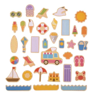 Bigjigs Toys - Mágneses figurák Nyaralás a tengernél - JátékManufaktúra