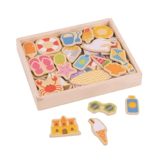 Bigjigs Toys - Mágneses figurák Nyaralás a tengernél - JátékManufaktúra