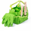 Bigjigs Toys - Zöld kerti szerszámkészlet vászontáskában - JátékManufaktúra