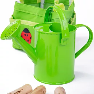 Bigjigs Toys - Zöld kerti szerszámkészlet vászontáskában - JátékManufaktúra