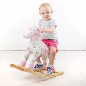 Bigjigs Toys - Fa hintaló virágmintával - JátékManufaktúra