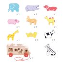 Bigjigs Toys - Fa autó állatokkal - JátékManufaktúra