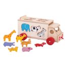 Bigjigs Toys - Fa autó állatokkal - JátékManufaktúra