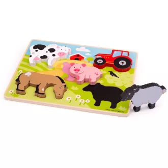 Bigjigs Toys - Formaberakó puzzle Farm - JátékManufaktúra