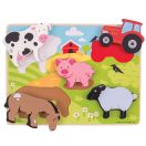 Bigjigs Toys - Formaberakó puzzle Farm - JátékManufaktúra