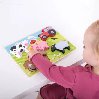 Bigjigs Toys - Formaberakó puzzle Farm - JátékManufaktúra