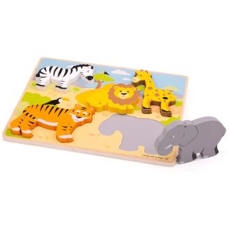 Bigjigs Toys - Formaberakó puzzle Szafari - JátékManufaktúra