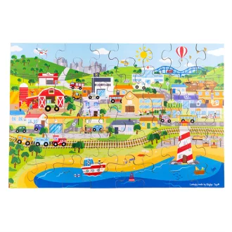 Bigjigs Toys - Padlópuzzle Város (48 db) - JátékManufaktúra