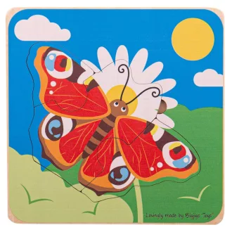 Bigjigs Toys - Beillesztős puzzle, Pillangó életciklusa - JátékManufaktúra