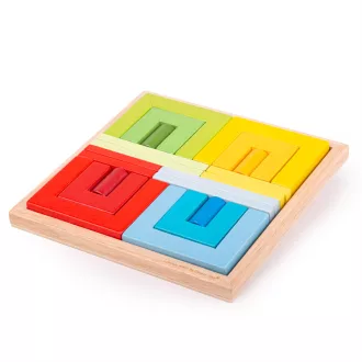 Bigjigs Toys - Fa építő szett formák - JátékManufaktúra