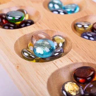 Bigjigs Toys - Mancala kavicsokkal - JátékManufaktúra
