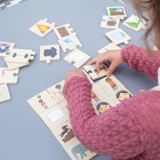 Bigjigs Toys - Didaktikus puzzle, Mi tartozik össze? - JátékManufaktúra
