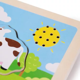 Bigjigs Toys - Hangos formaberakó Tanyasi állatok - JátékManufaktúra