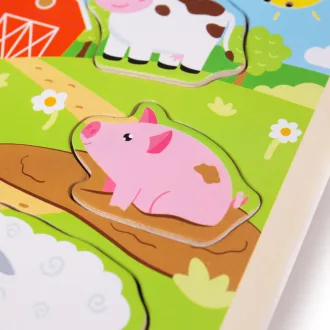 Bigjigs Toys - Hangos formaberakó Tanyasi állatok - JátékManufaktúra