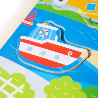 Bigjigs Toys - Hangos formaberakó Közlekedés - JátékManufaktúra