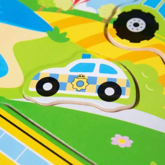 Bigjigs Toys - Hangos formaberakó Közlekedés - JátékManufaktúra