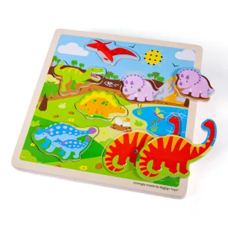 Bigjigs Toys - Hangos formaberakó Dínók - JátékManufaktúra