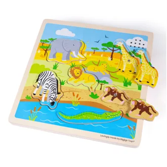 Bigjigs Toys - Hangos formaberakó Safari - JátékManufaktúra