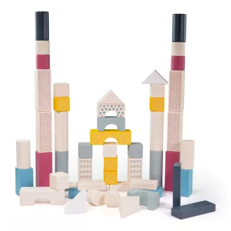 Bigjigs Toys - Vödör építőkockákkal, 50 db - JátékManufaktúra