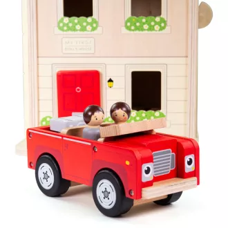 Bigjigs Toys Nyitható babaház bútorokkal - JátékManufaktúra