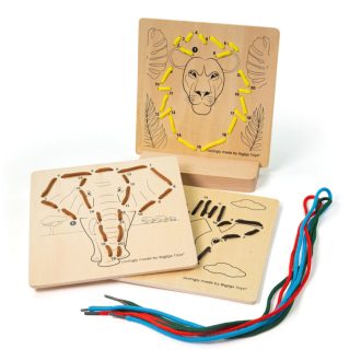 Bigjigs Toys - Számozott fűzős játék Vadállatok - JátékManufaktúra