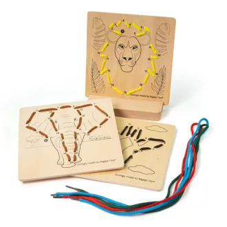 Bigjigs Toys - Számozott fűzős játék Vadállatok - JátékManufaktúra