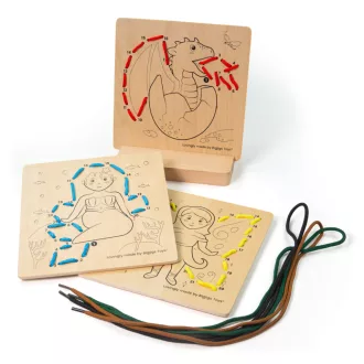 Bigjigs Toys - Számozott fűzős játék Mesék - JátékManufaktúra