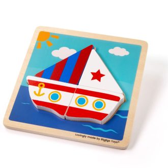 Bigjigs Toys - Formaberakó puzzle Vitorlás hajó - JátékManufaktúra