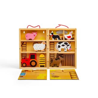 Bigjigs Toys - Játékkészlet dobozban, Farm állatok - JátékManufaktúra