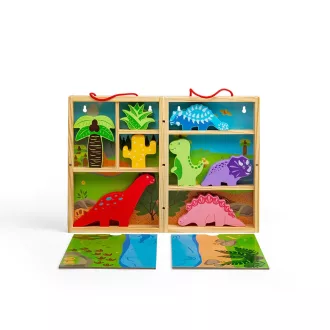 Bigjigs Toys - Játékkészlet dobozban, Dínók - JátékManufaktúra