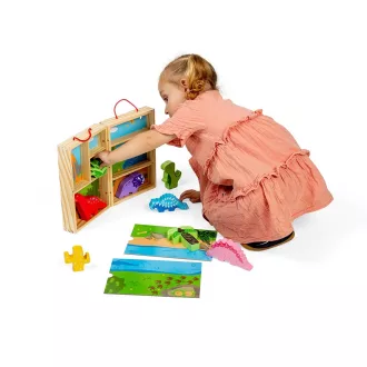 Bigjigs Toys - Játékkészlet dobozban, Dínók - JátékManufaktúra