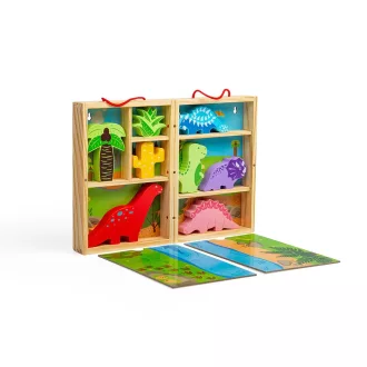 Bigjigs Toys - Játékkészlet dobozban, Dínók - JátékManufaktúra