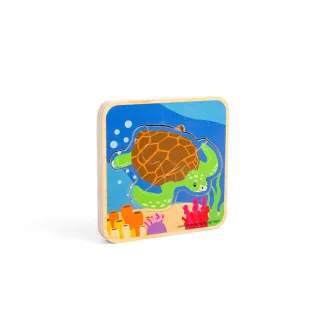 Bigjigs Toys - Teknős életciklusa puzzle - JátékManufaktúra