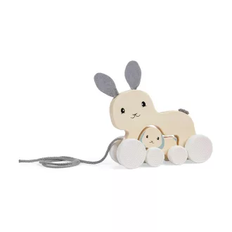 Bigjigs Toys - Húzós játék Nyuszi a kicsinyével - JátékManufaktúra