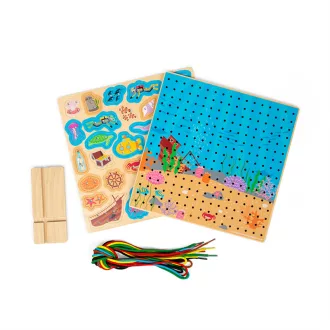 Bigjigs Toys - Fűzős tábla Tenger - JátékManufaktúra