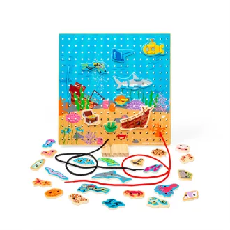 Bigjigs Toys - Fűzős tábla Tenger - JátékManufaktúra