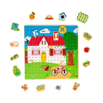 Bigjigs Toys - Fűzős tábla Házikó - JátékManufaktúra