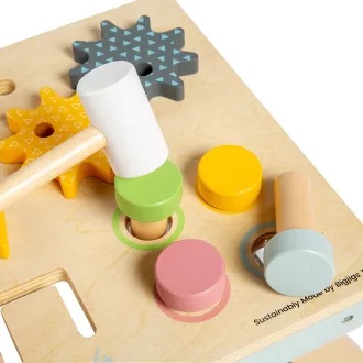 Bigjigs Toys - Munkapad kalapáló játékkal - JátékManufaktúra