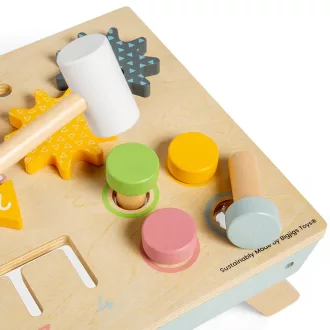 Bigjigs Toys - Munkapad kalapáló játékkal - JátékManufaktúra