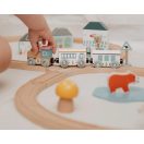 Bigjigs Toys - Fa vonatpálya erdő mellett - JátékManufaktúra