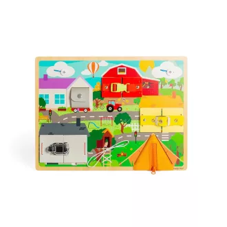Bigjigs Toys - Motorikus tábla mindennapi készségek - JátékManufaktúra