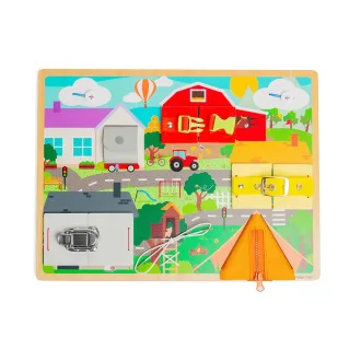 Bigjigs Toys - Motorikus tábla mindennapi készségek - JátékManufaktúra